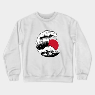 Japanese Flag waves Crewneck Sweatshirt